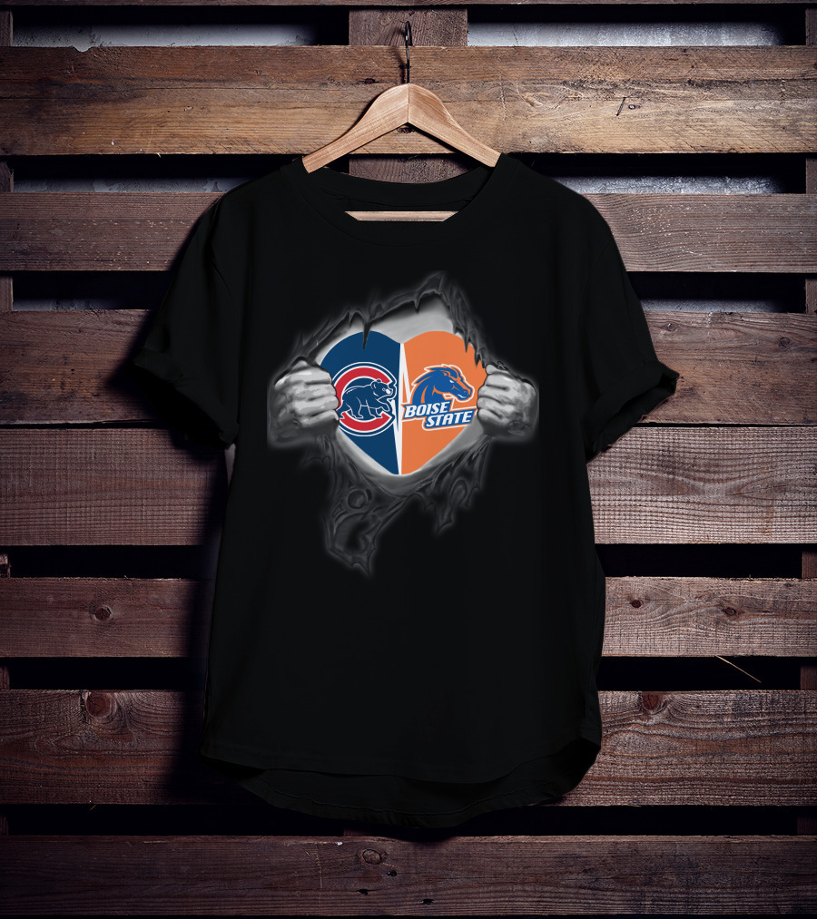 Cubs Boise State Broncos Heart T-Shirt