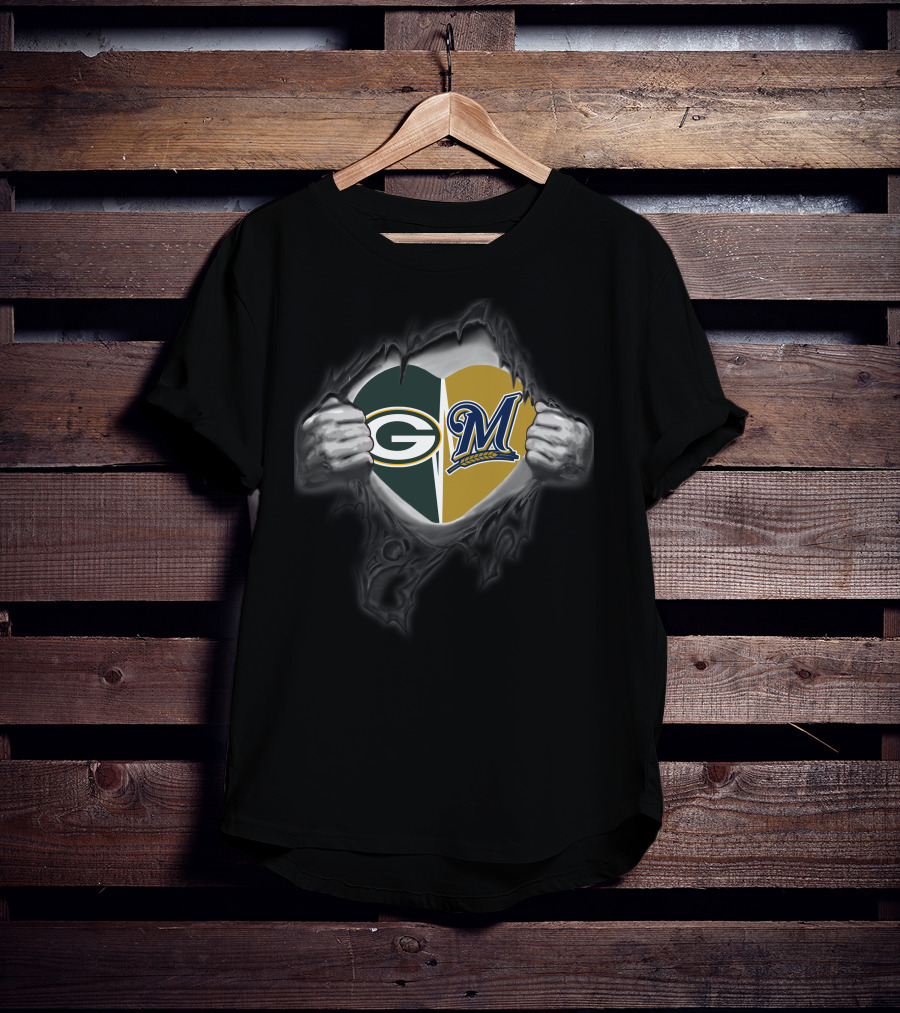 Packers Brewers G And M Heart Symbol Loyalty T-Shirt