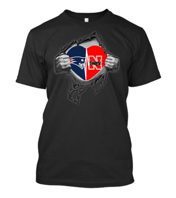 Patriots Huskers Heart Fan Loyalty Split T-Shirt