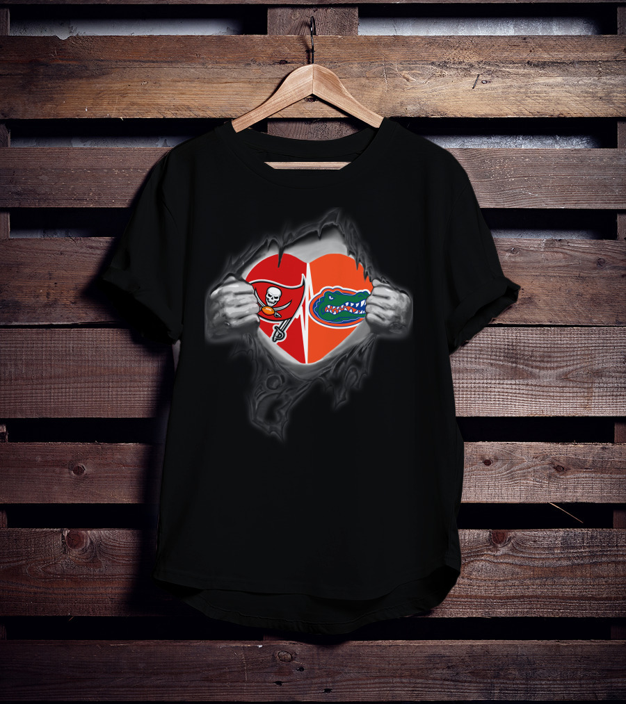 Tampa Bay Buccaneers Florida Gators Heart T-Shirt