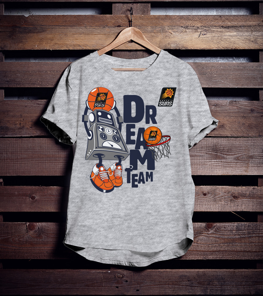 Phoenix Suns Dream Team Robot Basketball Hoops Sneakers T-Shirt