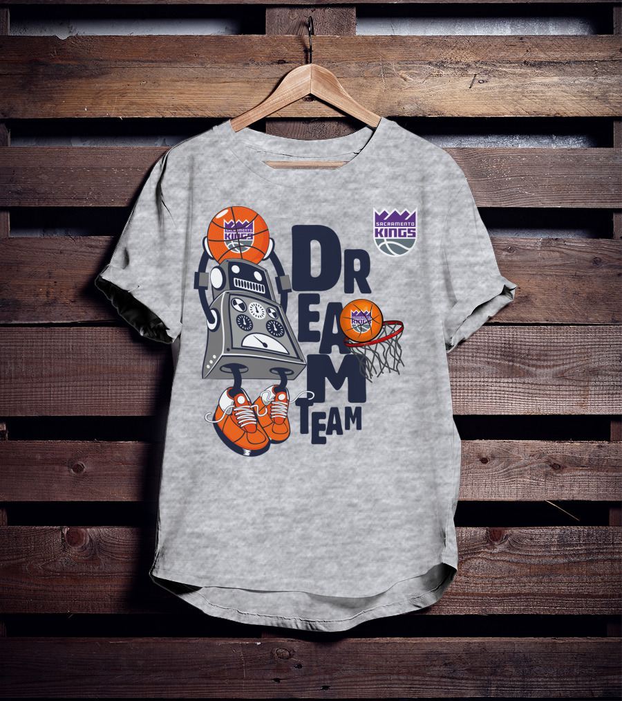 Sacramento Kings Dream Team Robot Basketball T-Shirt
