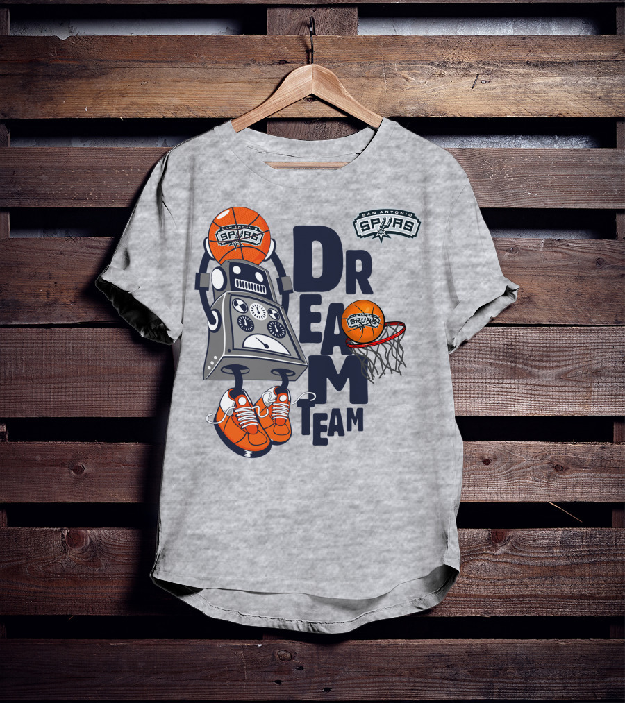 San Antonio Spurs Dream Team Robot Basketball Sneakers T-Shirt
