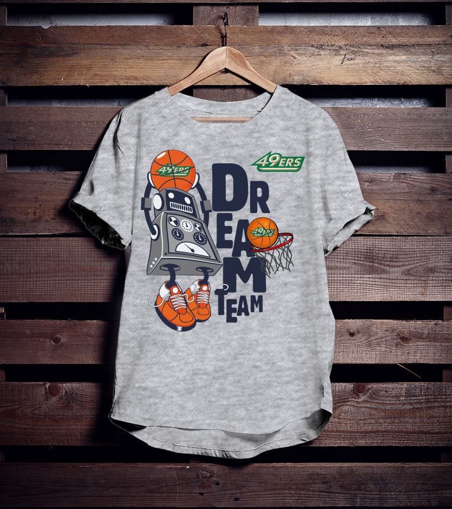 Charlotte 49ers Basketball Robot Dream Team T-Shirt