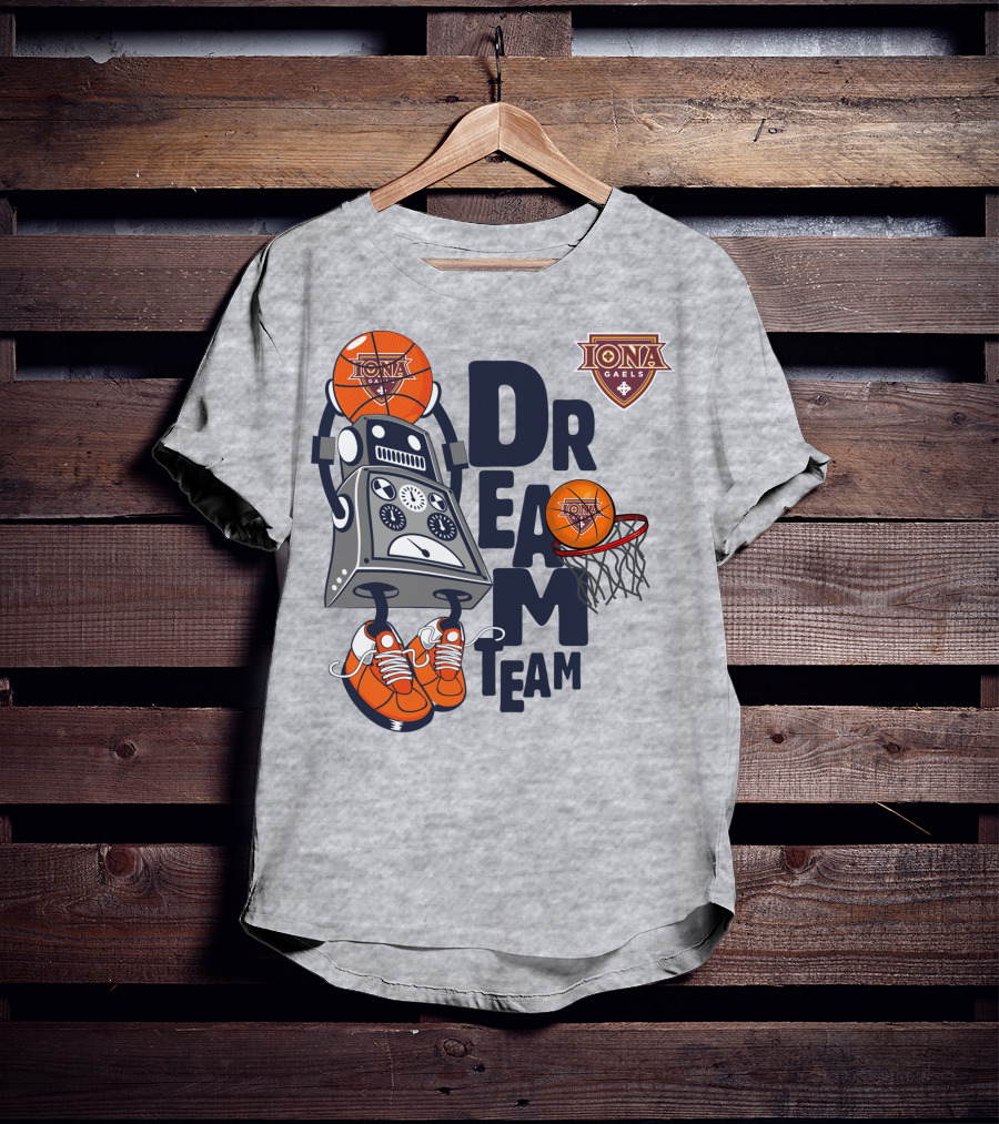Iona Gaels Dream Team Robot Basketball Theme T-Shirt