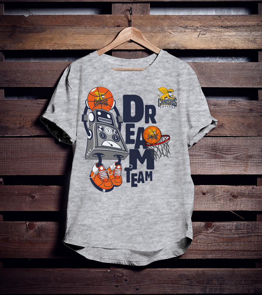 Canisius College Dream Team Basketball Robot Sneakers T-Shirt