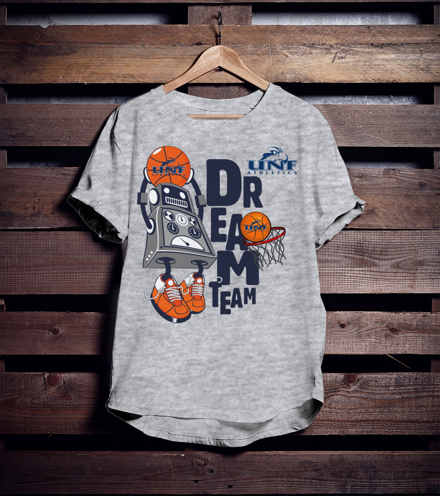 Unf Athletics Dream Team Robot Basketball T-Shirt
