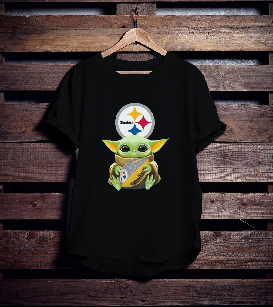Pittsburgh Steelers Baby Yoda Football Fan T-Shirt
