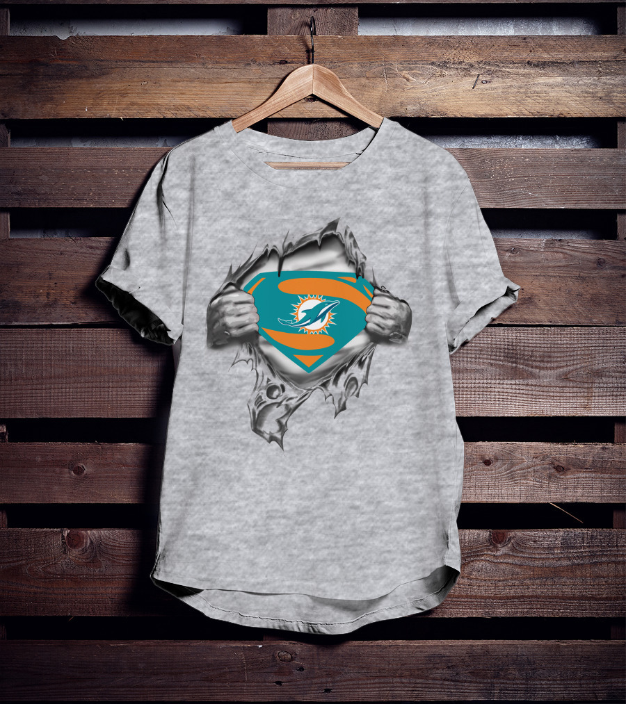 Miami Dolphins Super Man Icon Burst T-Shirt