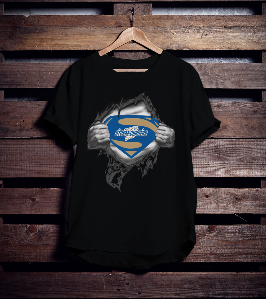 Omaha Storm Chasers Superman Logo Rip Through Hero T-Shirt