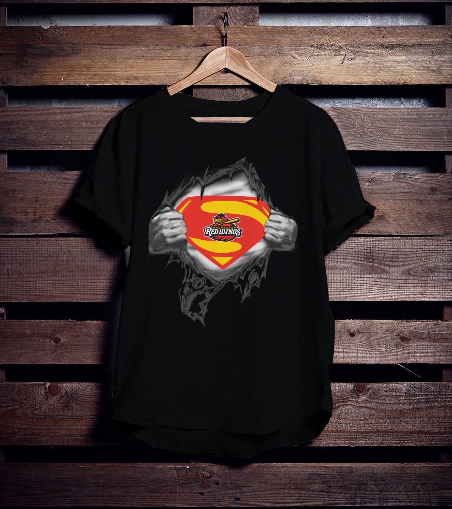 Rochester Red Wings Superman Logo Reveal T-Shirt