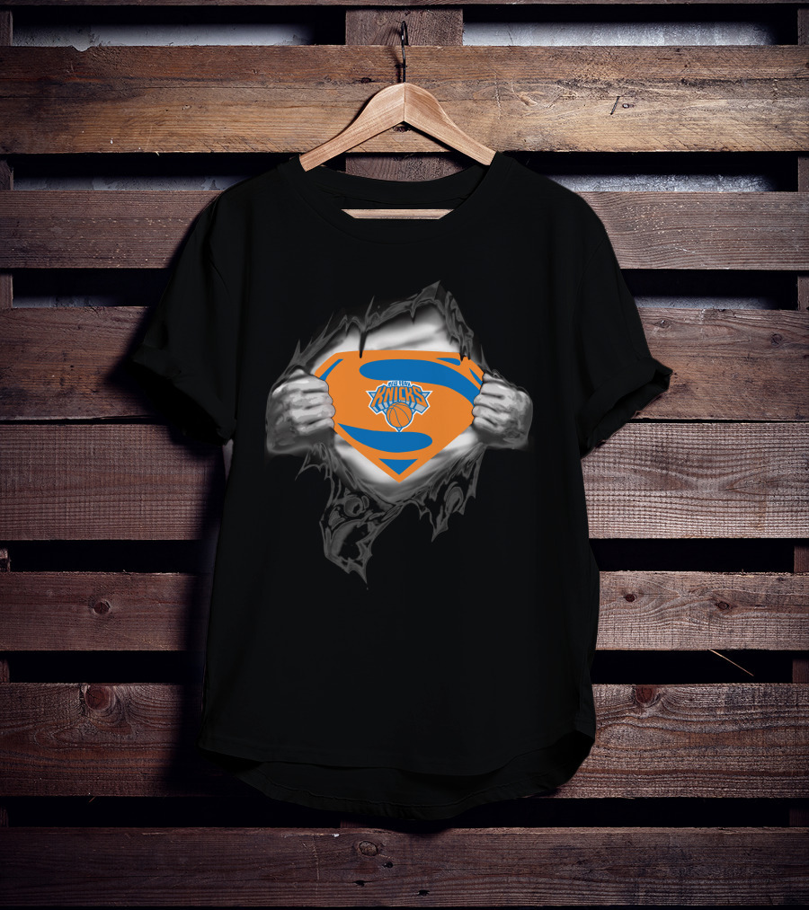 Knicks Superman Logo Basketball Fan Emblem T-Shirt