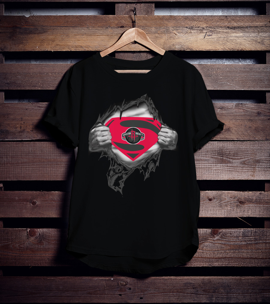 Houston Rockets Superman Logo Basketball T-Shirt
