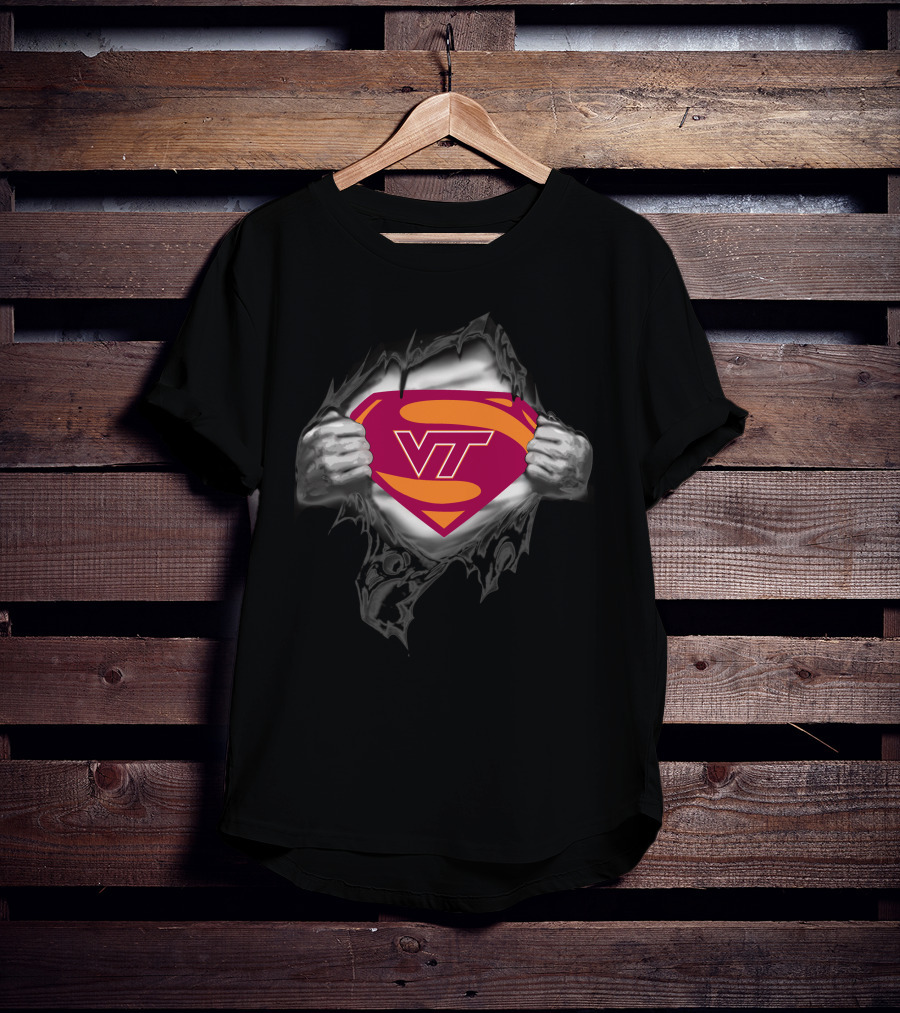 Virginia Tech VT Superman Logo Mashup T-Shirt
