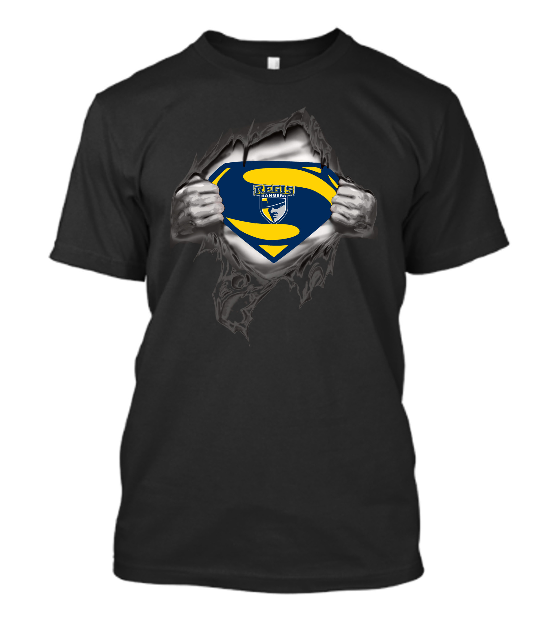 Regis Rangers Superman Shield Logo Pullover Open Chest T-Shirt