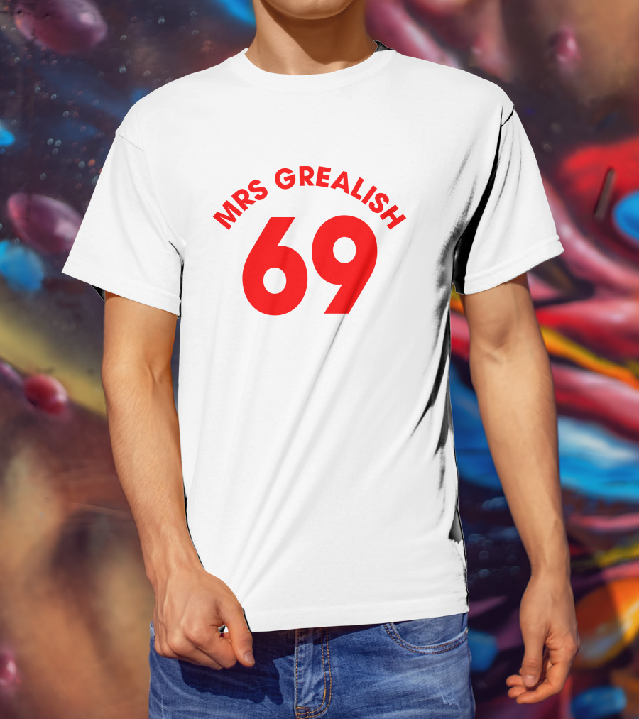 MRS GREALISH 69 Red Bold Arch Text T-Shirt