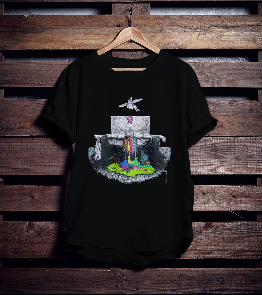 For His Birthday Self Titled Psychedelic Colorful Melting Figure And Surreal Landscape T-Shirt