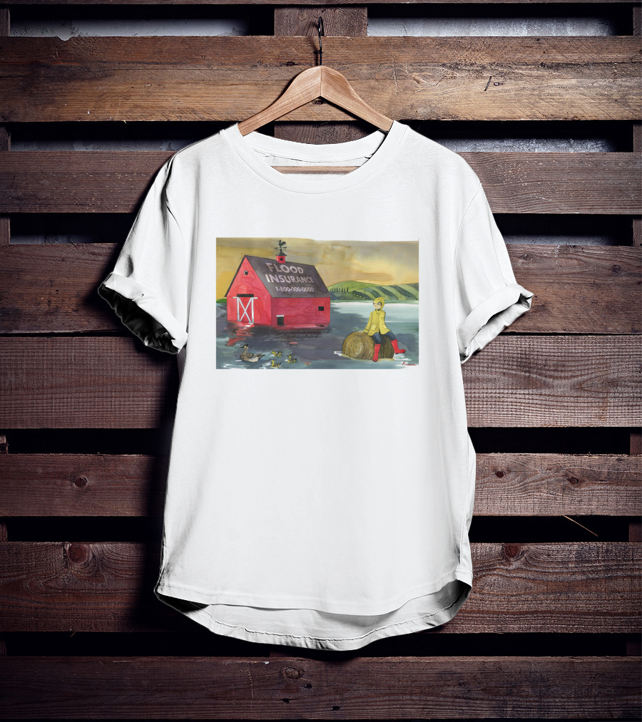 Trisha Krauss Hurricane Ida Flooded Her Maplewood Flood Insurance Barn Ducks Haystack T-Shirt