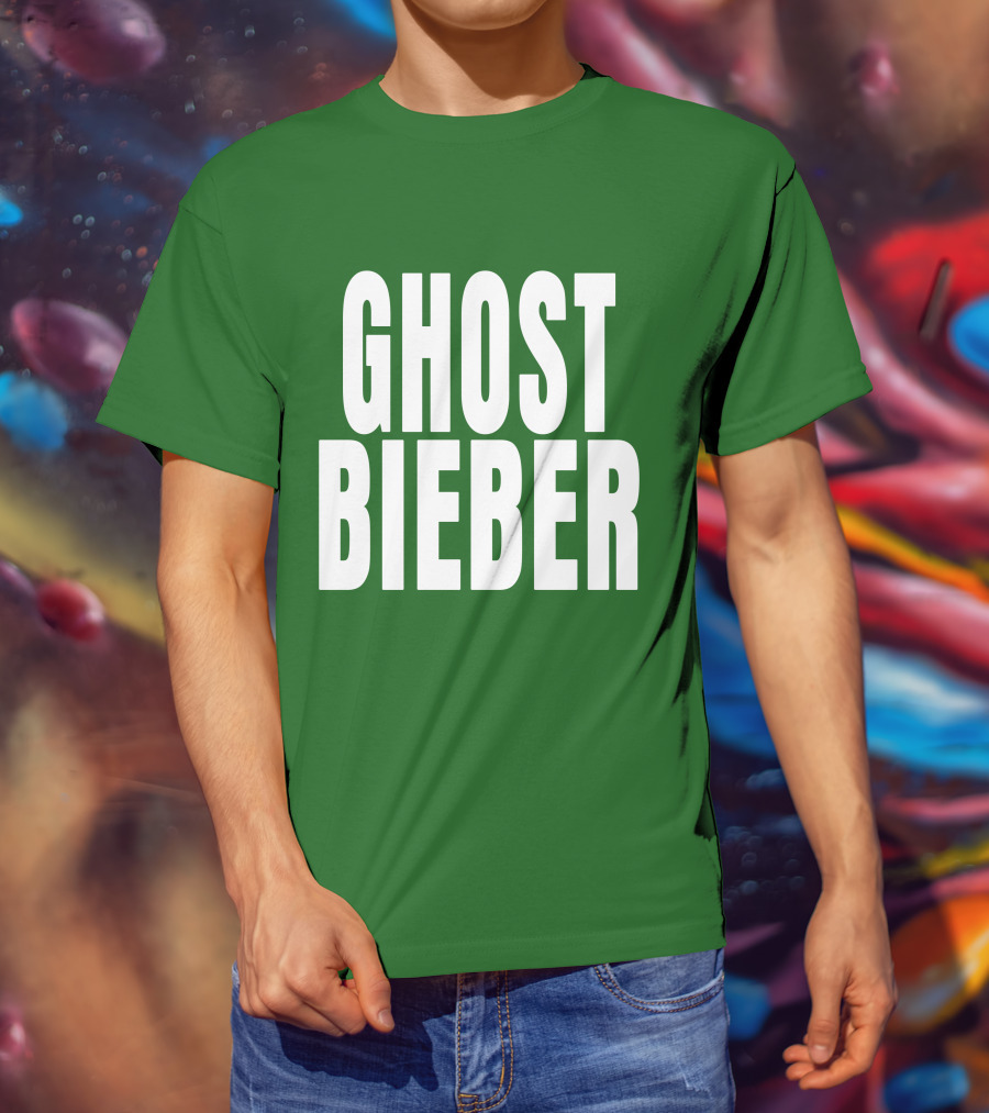 Shop Justin Bieber Music Ghost Bieber Crewneck T-Shirt