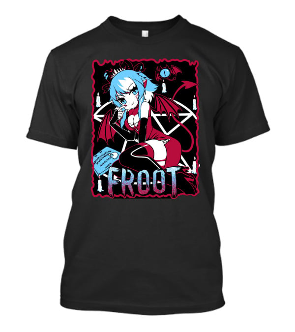 Froot Vtuber Halloween With Pentagram And Demonic Wings T-Shirt