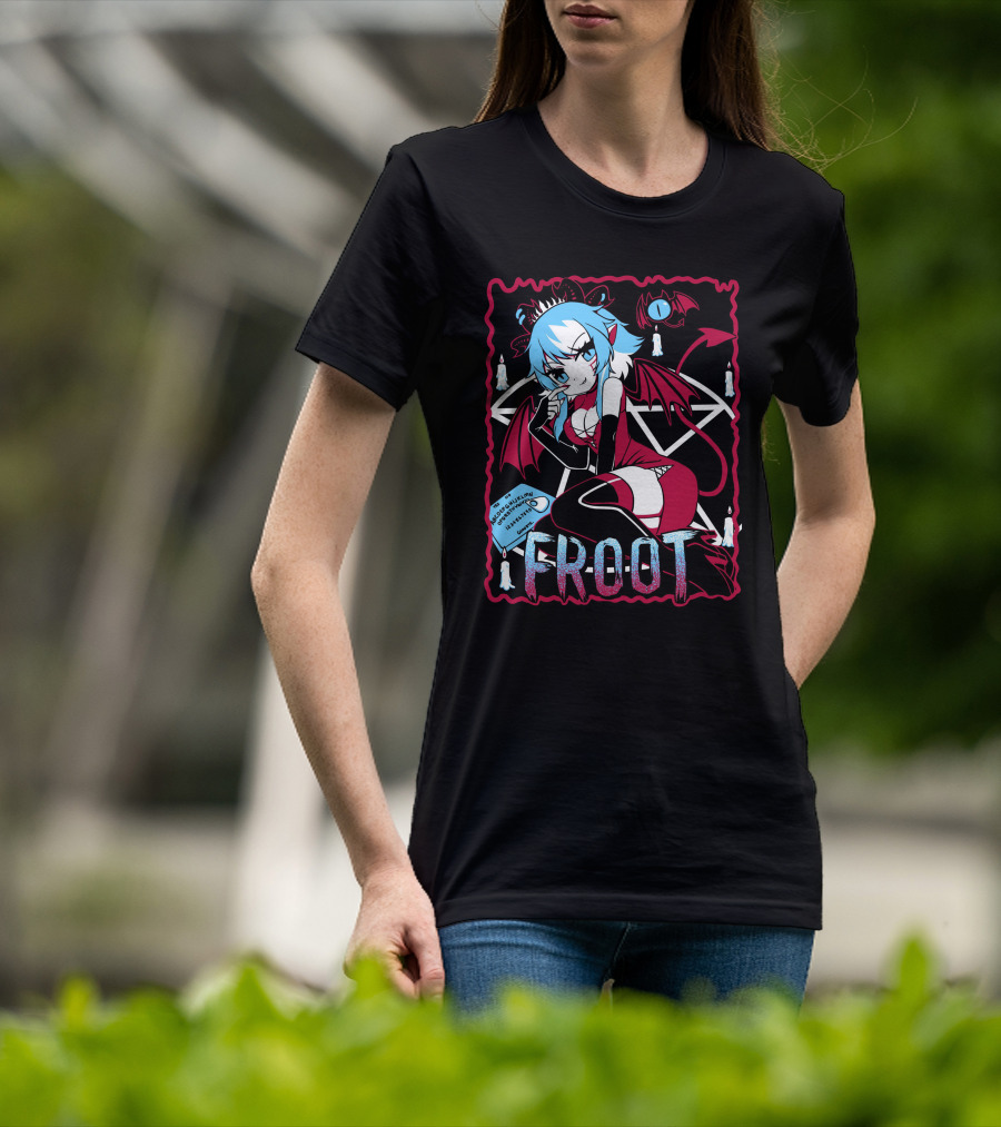 Froot Vtuber Halloween With Pentagram And Demonic Wings T-Shirt