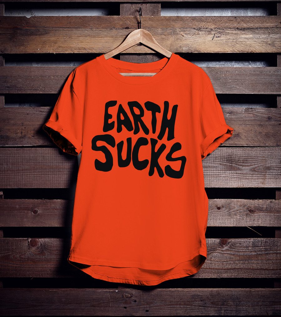 Kea Earth Sucks Earth Sucks Black Text T-Shirt