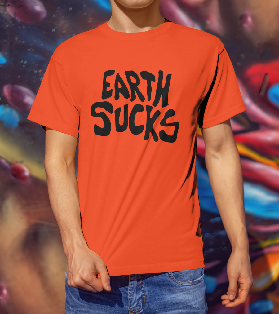 Kea Earth Sucks Earth Sucks Black Text T-Shirt
