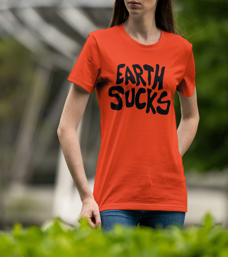 Kea Earth Sucks Earth Sucks Black Text T-Shirt