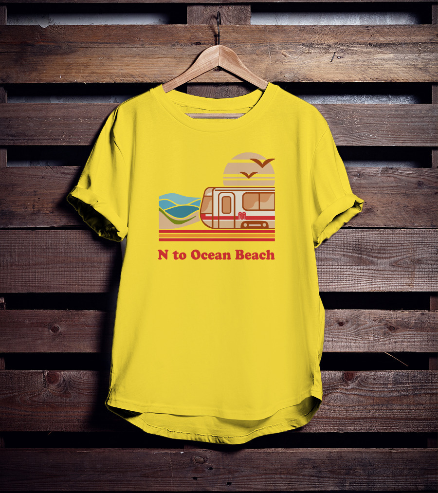 N To Ocean Beach San Francisco Vintage Transit T-Shirt