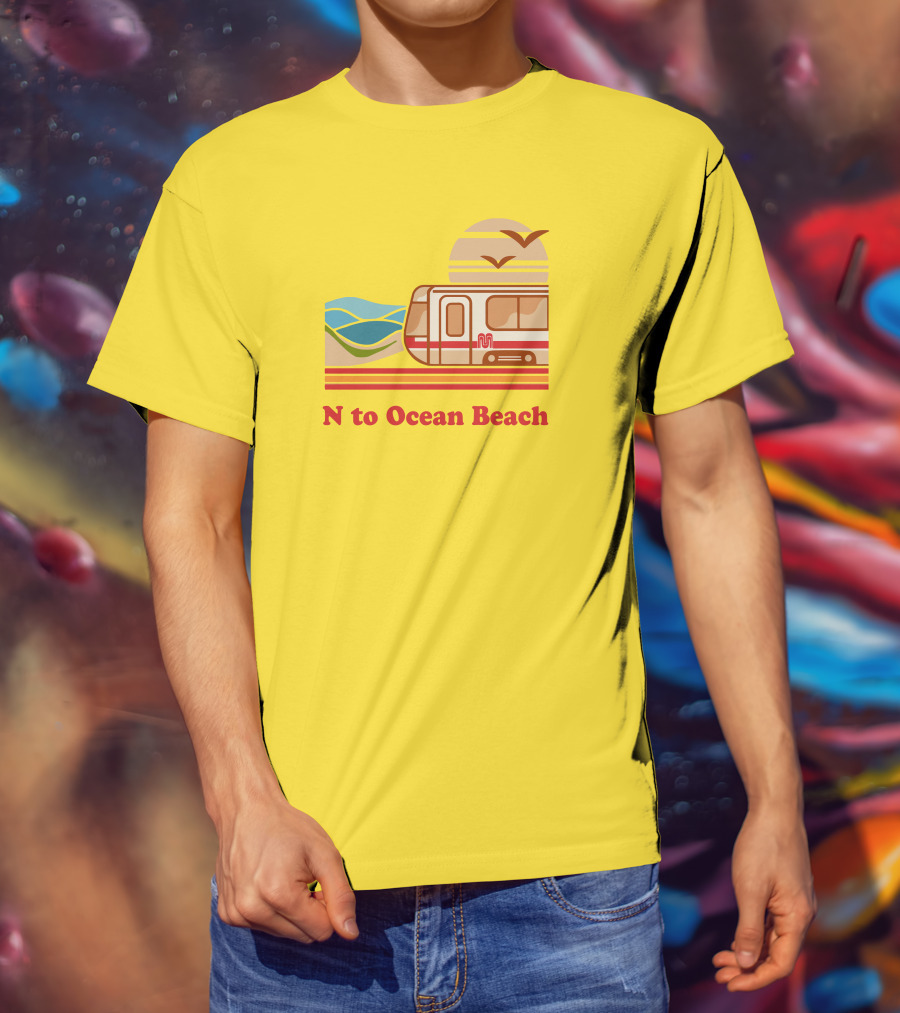 N To Ocean Beach San Francisco Vintage Transit T-Shirt