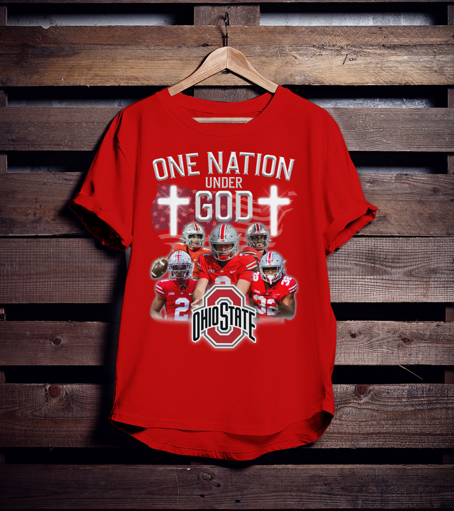 Ohio State Buckeyes One Nation Under God Football T-Shirt