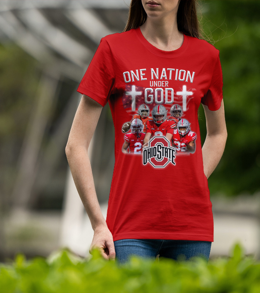Ohio State Buckeyes One Nation Under God Football T-Shirt