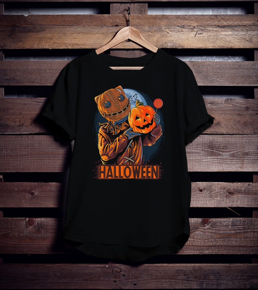 Halloween Pumpkin Mask Lollipop Moon T-Shirt