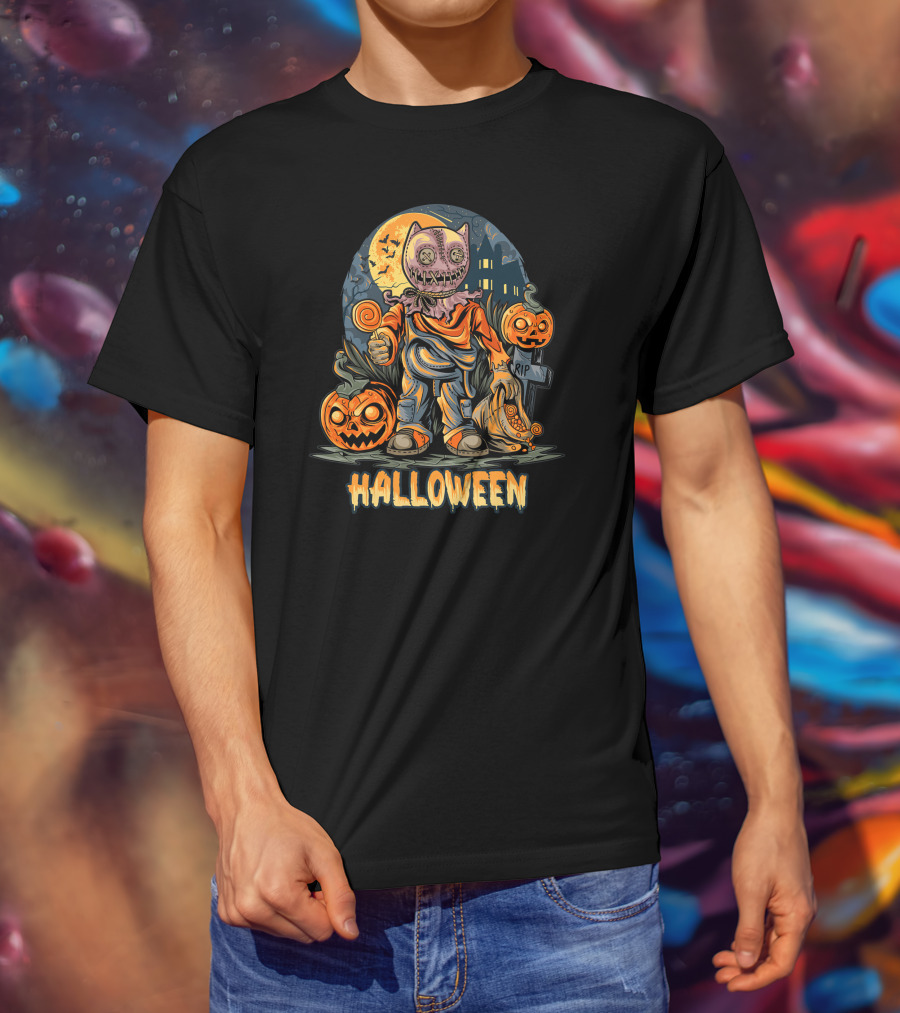 Halloween Pumpkin Trick Or Treat Scary Costume T-Shirt