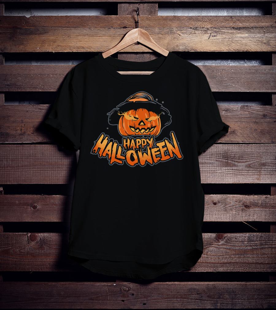 Happy Halloween Pumpkin On Fire T-Shirt