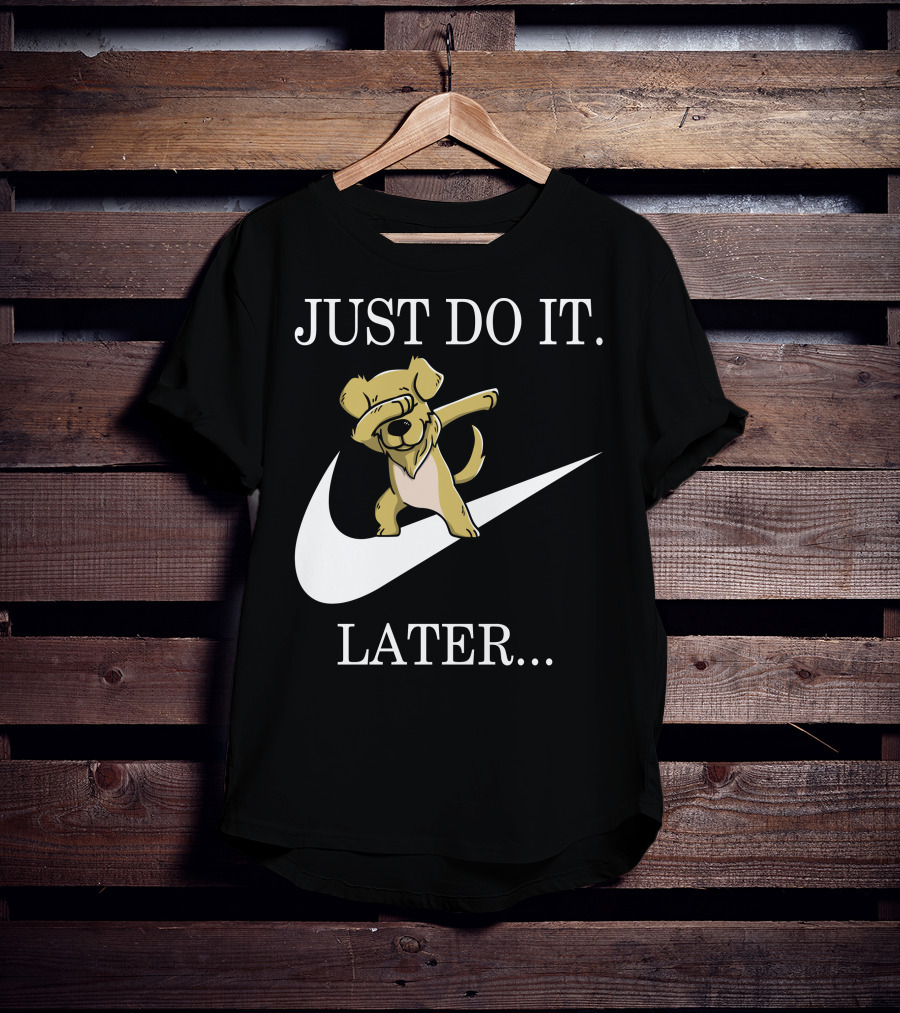 Just Do It Later Dabbing Golden Retriever T-Shirt