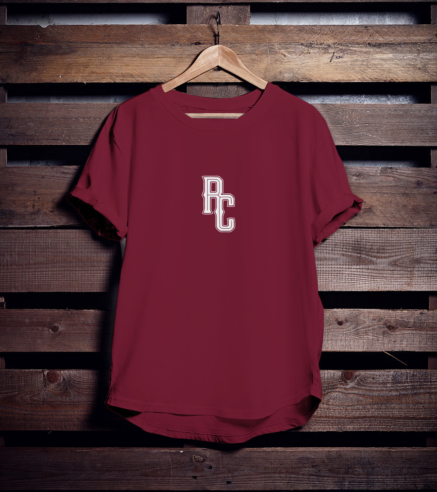 RC Monogram Burgundy Lettering T-Shirt