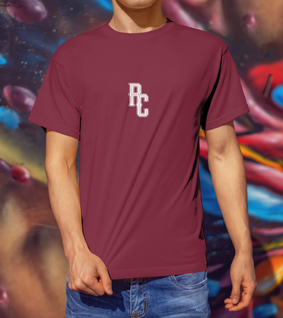 RC Monogram Burgundy Lettering T-Shirt