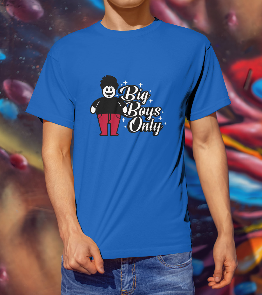Big Boys Only Red Pants Cartoon Character T-Shirt