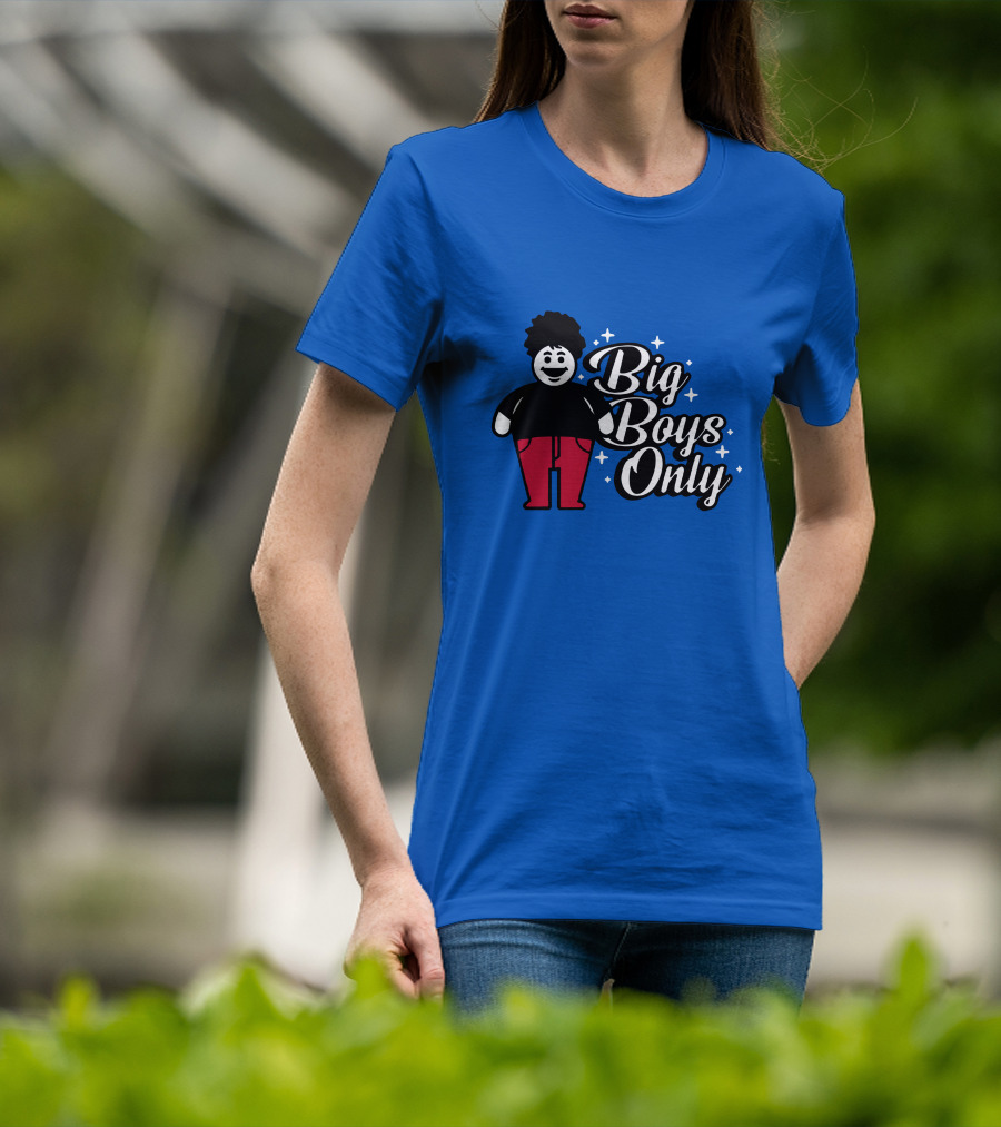Big Boys Only Red Pants Cartoon Character T-Shirt