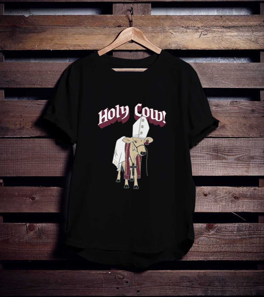HOLY COW Papal Attire With Mitre And Stole T-Shirt