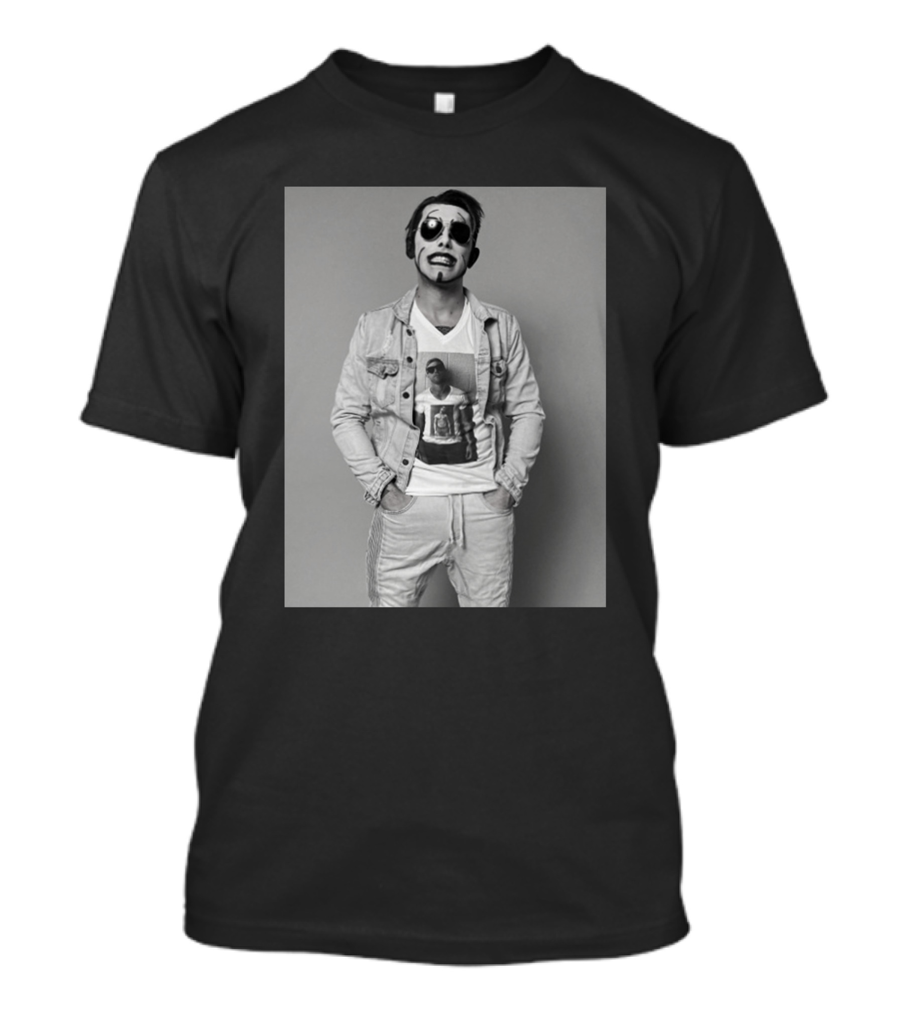 Danhausen NYCC Good Friends Black And White Denim Style With Face Paint T-Shirt