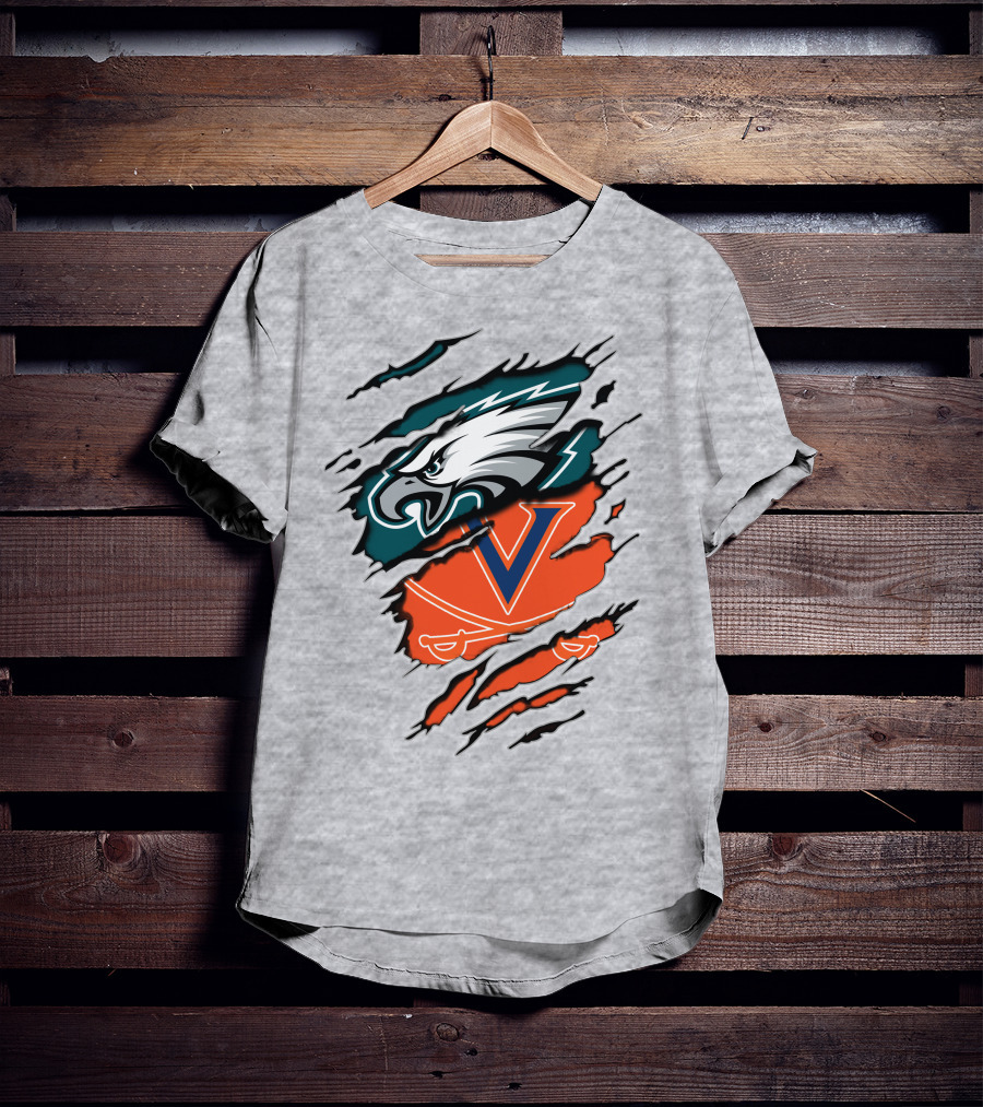 Eagles And Cavaliers Fan Crossover Torn Legacy T-Shirt