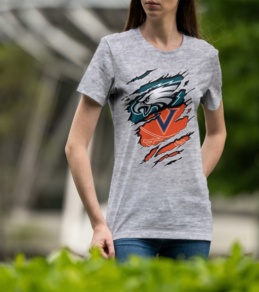 Eagles And Cavaliers Fan Crossover Torn Legacy T-Shirt