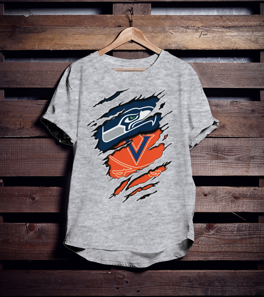 Seattle Seahawks Virginia Cavaliers Claw T-Shirt