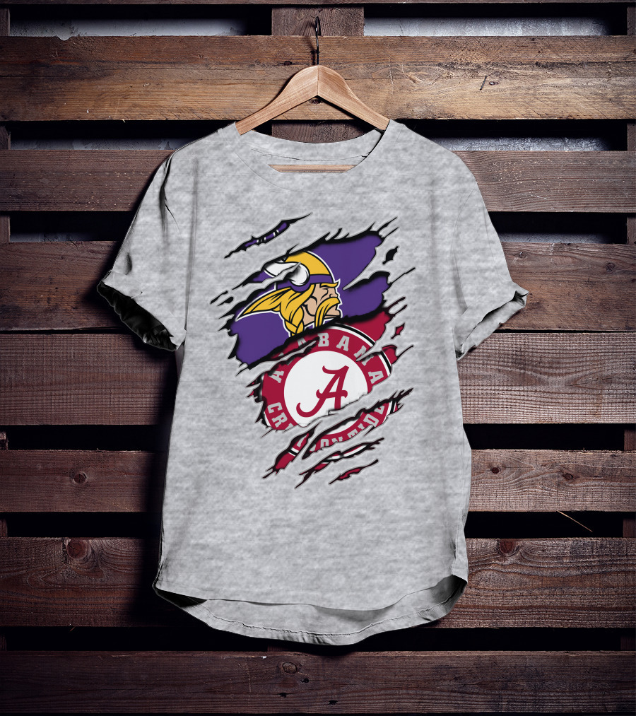 Alabama Crimson Tide Minnesota Vikings Crossover T-Shirt