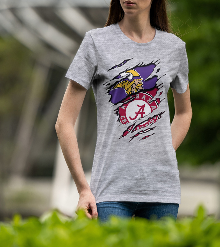 Alabama Crimson Tide Minnesota Vikings Crossover T-Shirt