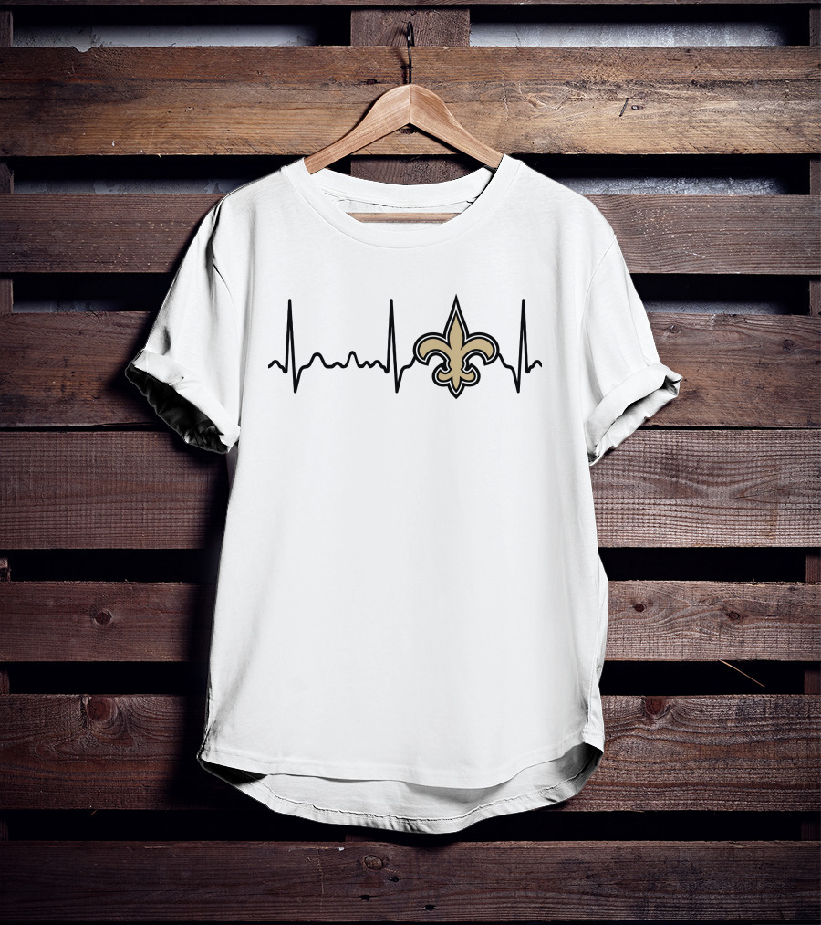 Heartbeat Fleur-de-Lis New Orleans Saints T-Shirt