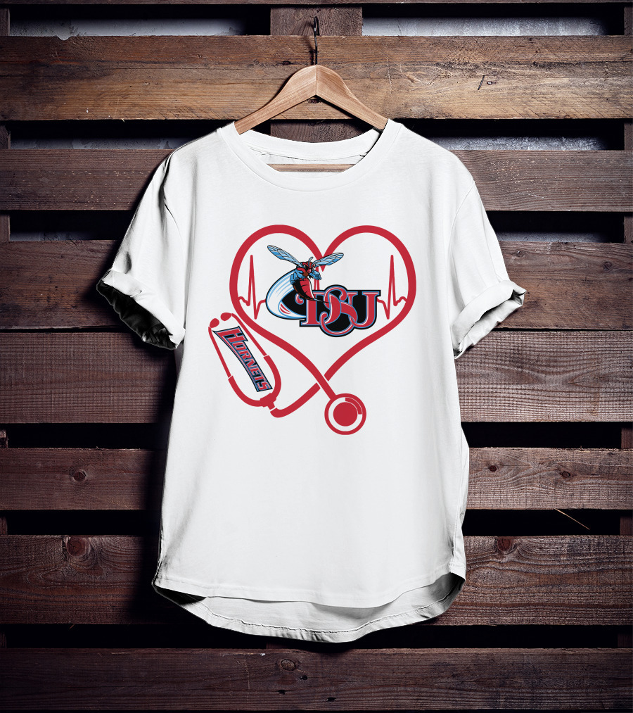 Nurse Love DSU Hornets Heartbeat Stethoscope T-Shirt