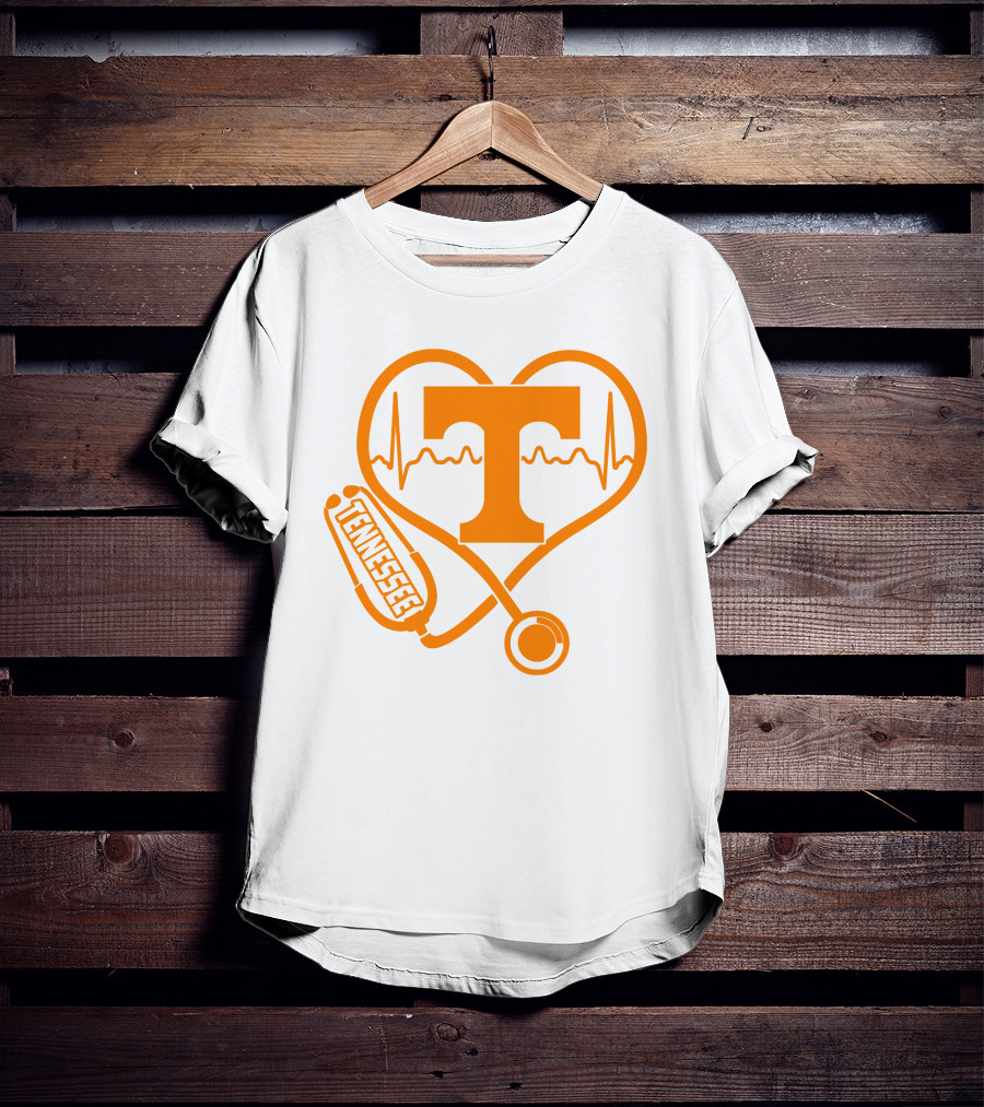 Tennessee Volunteers Nurse Heartbeat Stethoscope T-Shirt